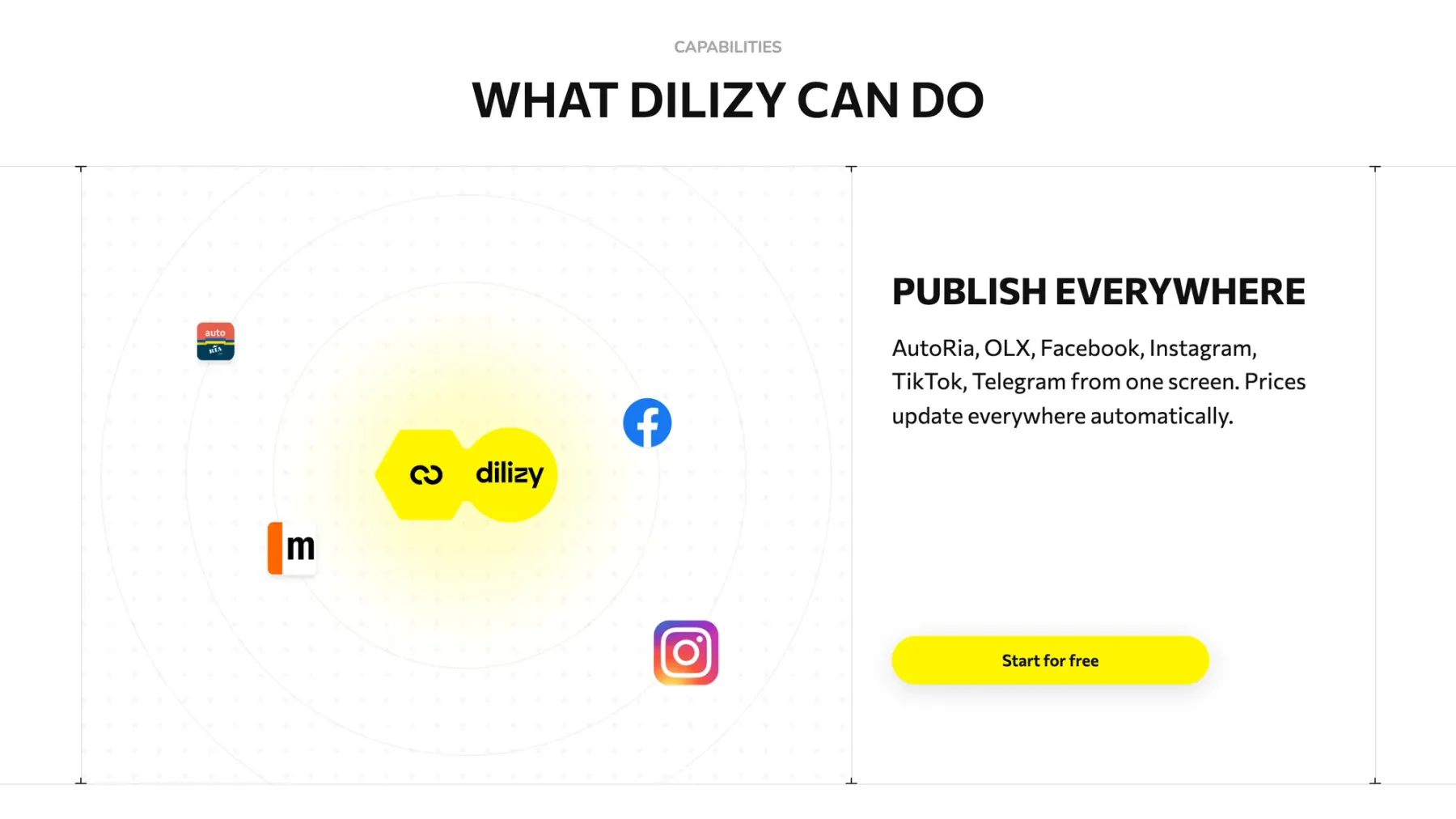 Publishing feature slide on the Dilizy website