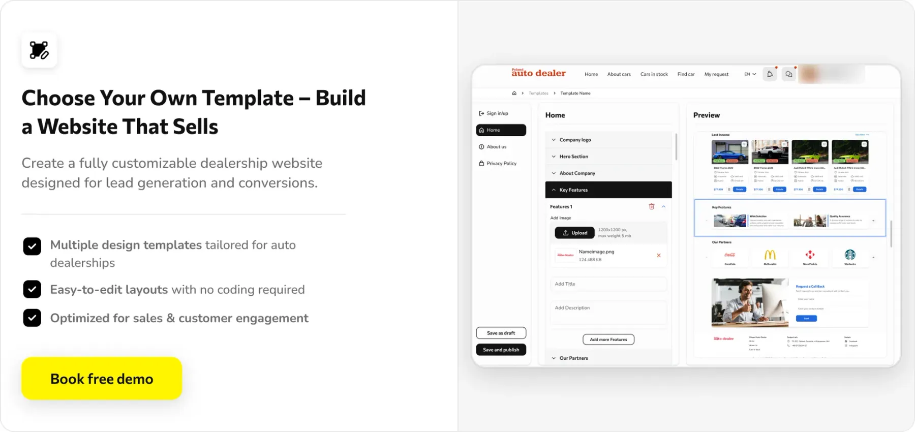 AI-generated dealer website templates