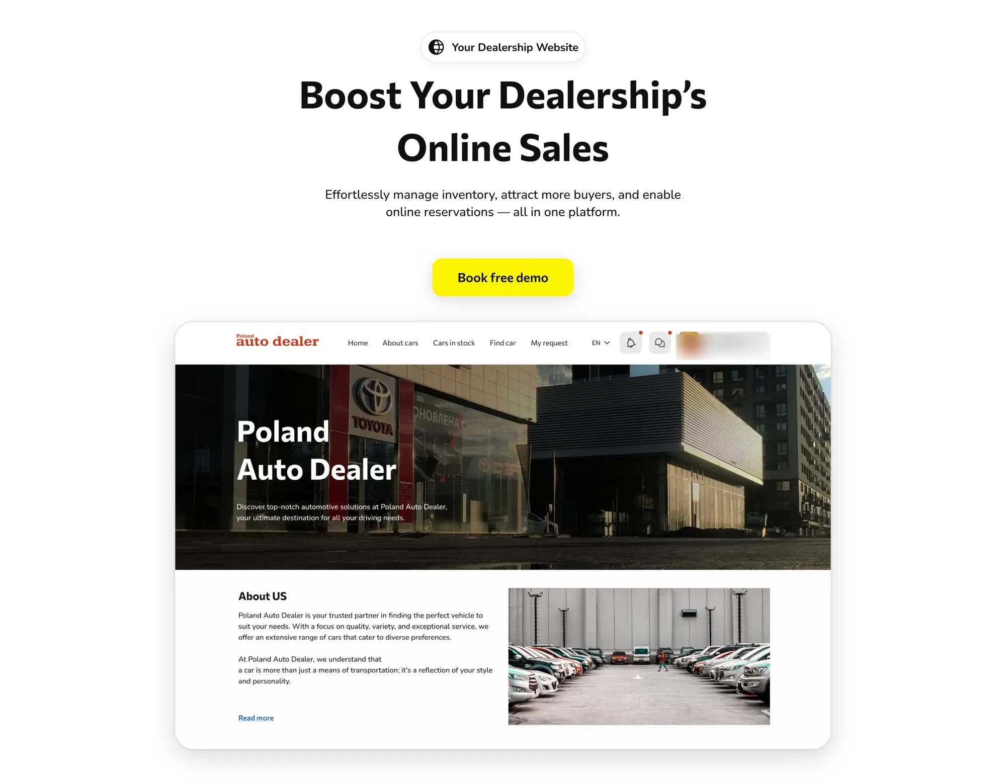 Dealer website built on the Dilizy platform