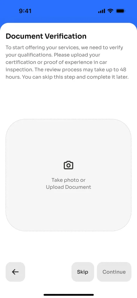 Earlier design: inspector documents